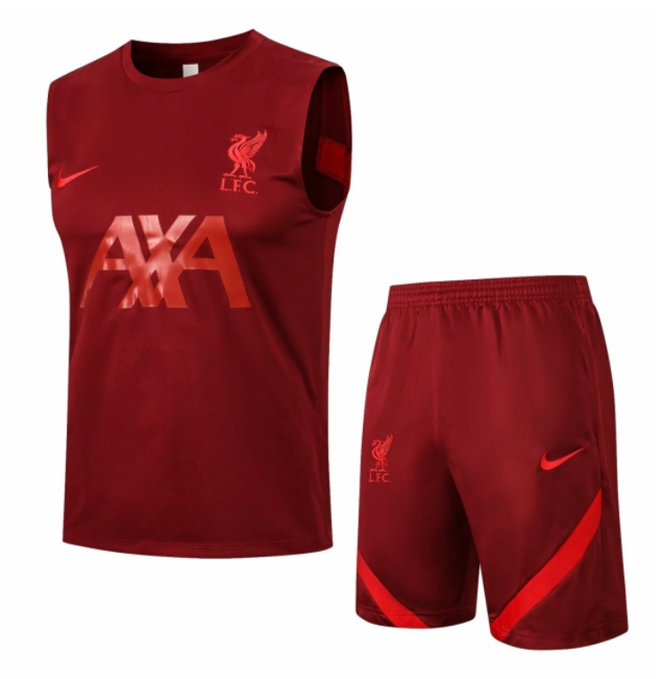 2021/22 Liverpool Red Vest Training Kits Shirt with Shorts